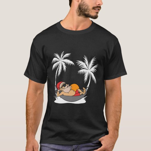 Grappige Kerstman Palmboom Kerstmis Hawaï Kerstmis T-shirt (Voorkant)