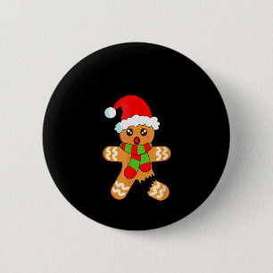 Grappige Kerstman Peperkoek Koekje Oh Snap Ronde Button 5,7 Cm