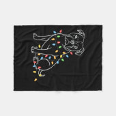 Grappige Kerstman Pitbull Kerstverlichting Pitbull Fleece Deken (Voorkant (Horizontaal))