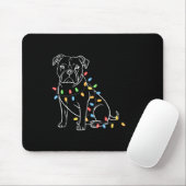 Grappige Kerstman Pitbull Kerstverlichting Pitbull Muismat (Met muis)