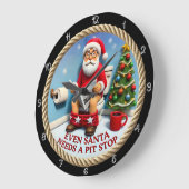 Grappige Kerstman Pitsstop Toilet Grote Klok (Hoek)