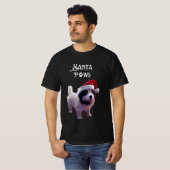 Grappige Kerstman Pootjes Hond T-shirt (Voorkant volledig)