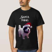 Grappige Kerstman Pootjes Hond T-shirt (Voorkant)