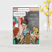 Grappige Kerstman Pun kerst Kaart (Gele Bloem)