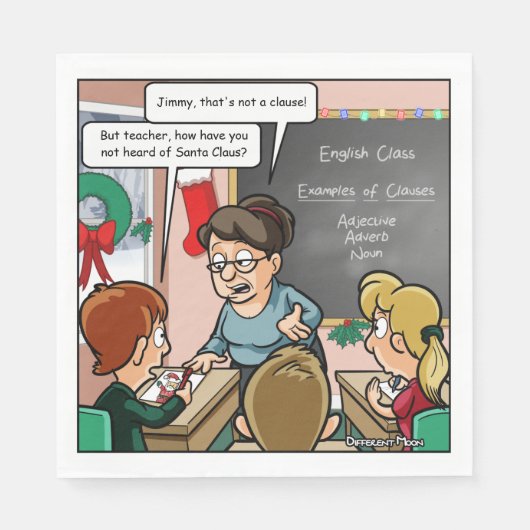 Grappige Kerstman Pun Kerstfeest servetten (Voorkant)