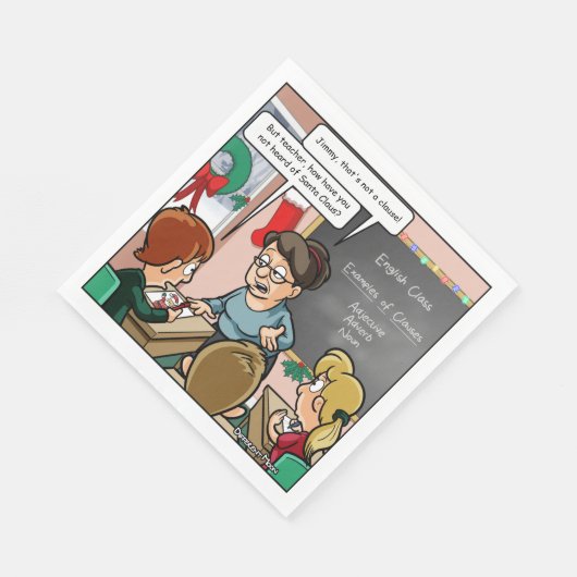 Grappige Kerstman Pun Kerstfeest servetten (Hoek)