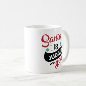 Grappige Kerstman Quote Oordeelt Jou Koffiemok (Voorkant rechts)