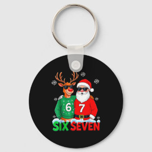 Grappige Kerstman Rendier 6 7 Kerstmis Meme Zes Ze Sleutelhanger
