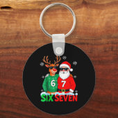 Grappige Kerstman Rendier 6 7 Kerstmis Meme Zes Ze Sleutelhanger (Voorkant)