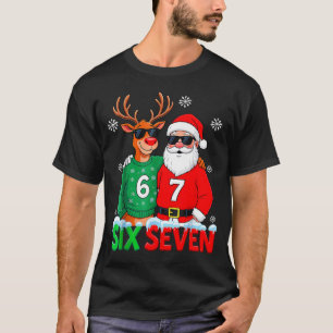 Grappige Kerstman Rendier 6 7 Kerstmis Meme Zes Ze T-shirt
