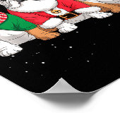 Grappige Kerstman Rendier Engelse Bulldog Hond Vro Poster (Hoek)