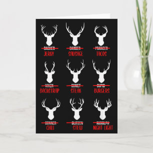 Grappige Kerstman rendier lijst pyjama's voor hert Kaart