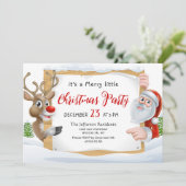 Grappige Kerstman Rendier Merry Little Christmas F Kaart (Staand voorkant)