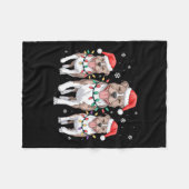 Grappige Kerstman Rendier Schattige Pitbull Santa Fleece Deken (Voorkant (Horizontaal))