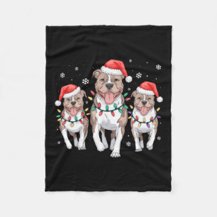 Grappige Kerstman Rendier Schattige Pitbull Santa Fleece Deken