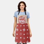 Grappige Kerstman Retro Rood Roze Kerst  Schort (Gedragen)