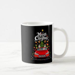 Grappige Kerstman rijdt wagen Rode vrachtwagen Ker Koffiemok