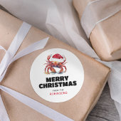 Grappige kerstman ronde sticker