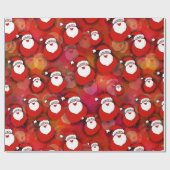 Grappige Kerstman Rood Festief Kerstfeest Cadeaupapier (Vlak)