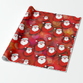 Grappige Kerstman Rood Festief Kerstfeest Cadeaupapier (Uitgerold)