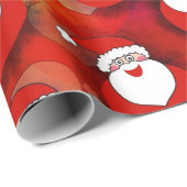 Grappige Kerstman Rood Festief Kerstfeest Cadeaupapier (Rol Hoek)