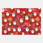 Grappige Kerstman Rood Festief Kerstfeest Inpakpapier Vel (Voorkant)