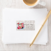 Grappige Kerstman,Roze Flamingo's Glitterende Boke Etiket (Insitu)
