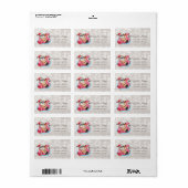 Grappige Kerstman,Roze Flamingo's Glitterende Boke Etiket (Full Sheet)