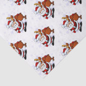 Grappige Kerstman & Rudolph Vakantie Tissuepapier (Detail)