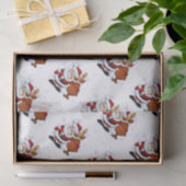 Grappige Kerstman & Rudolph Vakantie Tissuepapier (Geschenk)
