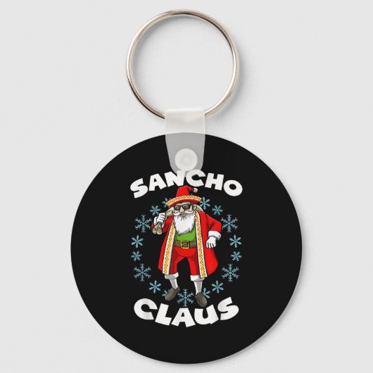 Grappige Kerstman Sancho Mexicaanse Kerstman Chris Sleutelhanger (Voorkant)