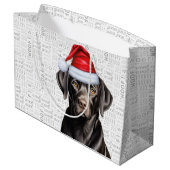 Grappige Kerstman Santa Dog Black Lab Vakantie Groot Cadeauzakje (Achterkant Gekanteld)