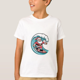 Grappige Kerstman Santa Surfplank Surfen T-shirt