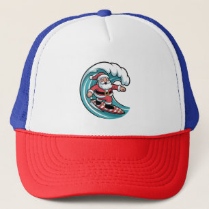Grappige Kerstman Santa Surfplank Surfen Trucker Pet