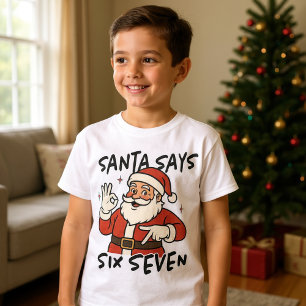 Grappige Kerstman Santa Zegt Zes Zeven 67 Kinderen T-shirt