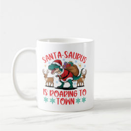 Grappige Kerstman-saurus T-Rex Dinosaur Kerstmis Koffiemok