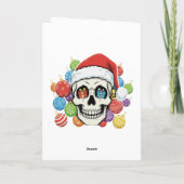 Grappige Kerstman Schedel Gotische Kerstversiering Kaart (Achterkant)