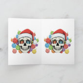 Grappige Kerstman Schedel Gotische Kerstversiering Kaart (Binnen)