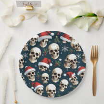 Grappige Kerstman schedels in Santa Hats