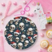 Grappige Kerstman schedels in Santa Hats Papieren Bordje (Feest)
