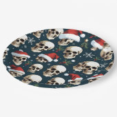Grappige Kerstman schedels in Santa Hats Papieren Bordje (Gekanteld)