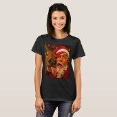 Grappige Kerstman Selfie Rendier Mannen Vrouwen Ki T-shirt (Voorkant volledig)