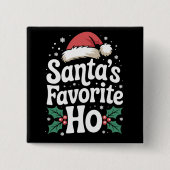 Grappige Kerstman Sinterklaas Favoriete Ho Stoute Vierkante Button 5,1 Cm (Voorkant)