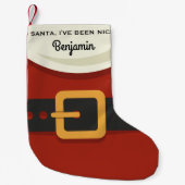 Grappige Kerstman Sinterklaas Ik ben Nice Custom g Kleine Kerstsok (Voorkant)