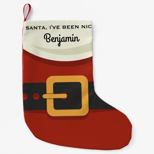 Grappige Kerstman Sinterklaas Ik ben Nice Custom g Kleine Kerstsok (Voorkant)