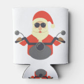 Grappige Kerstman Sinterklaas Motorfiets Biker Har Blikjeskoeler (Achterkant)