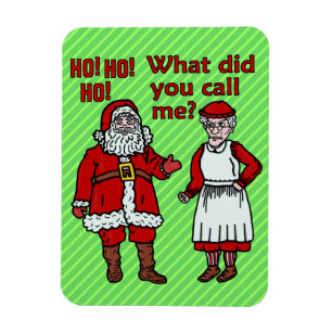 Grappige Kerstman Sinterklaas & Mrs Holiday Joke Magneet