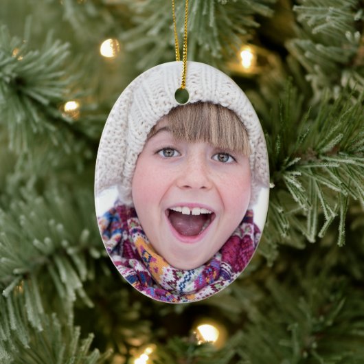 Grappige Kerstman Sinterklaas Puit Uw Foto Keramisch Ornament (Boom)