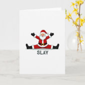 Grappige Kerstman Slay Kerstkaart Internet Meme Kaart (Gele Bloem)