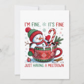 Grappige Kerstman Sneeuwpop Feestdagenkaart (Voorkant)
